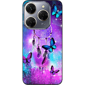 Чохол силіконовий Case для Tecno Spark 20 Pro (KJ6) з картинкою Метелики й оберег