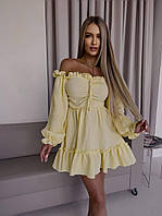 Платье женское летнее муслиновое S-M; M-L (6цв) "LOOK AT ME" от прямого поставщика