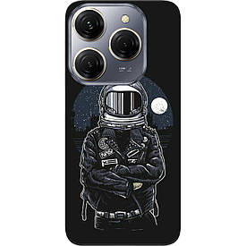 Чохол силіконовий Case для Tecno Spark 20 Pro (KJ6) з картинкою Космонавт і місяць