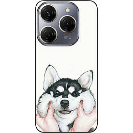 Бампер силіконовий Case для Tecno Spark 20 Pro (KJ6) з малюнком Хаскі