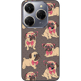 Бампер силіконовий Case для Tecno Spark 20 Pro (KJ6) з малюнком Мопсики