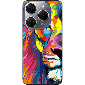 Бампер силіконовий Case для Tecno Spark 20 Pro (KJ6) з малюнком Яскравий лев