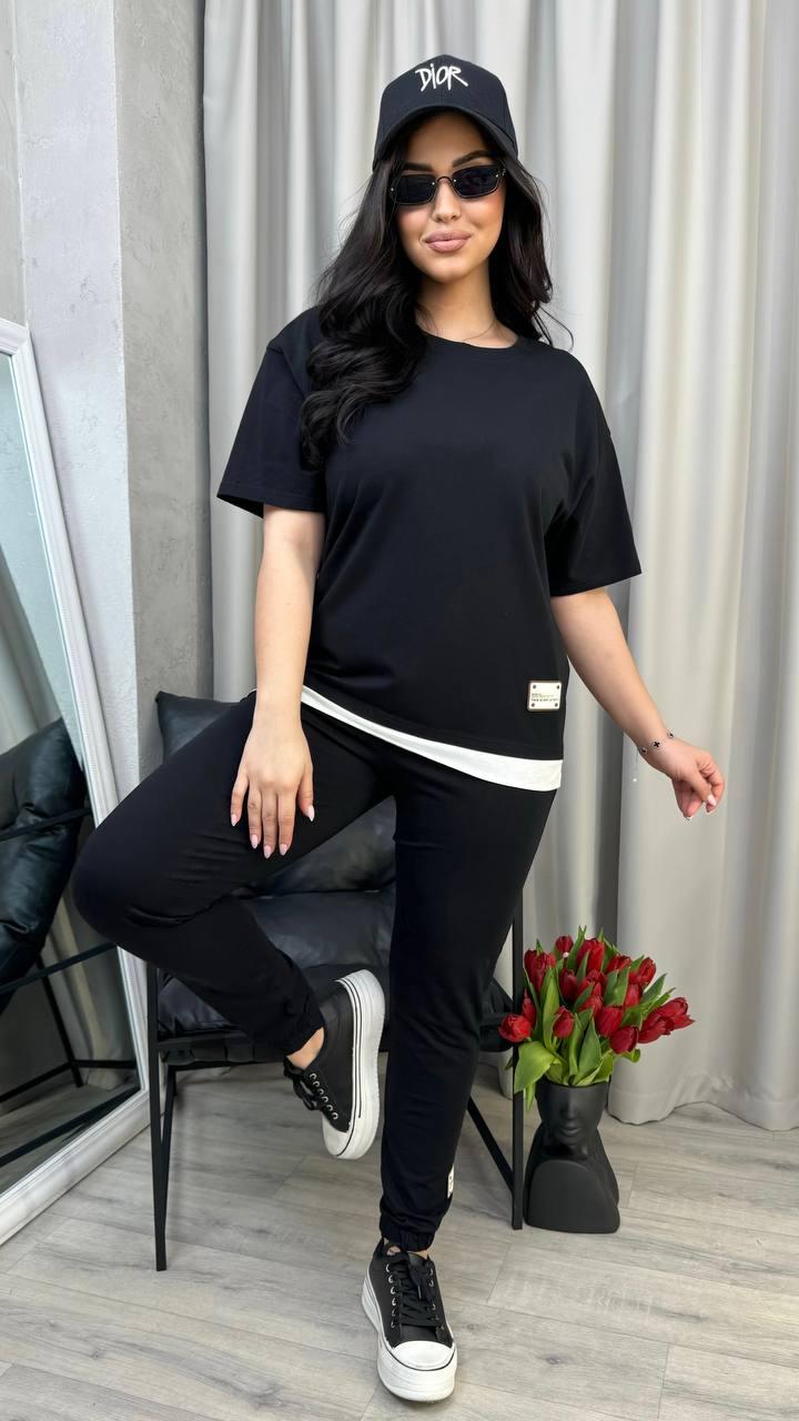 Костюм прогулянковий кофта обманка і штани розміри 50,52,54,56,58, фото 1