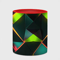 Чашка с принтом «Неоновый зеленый калейдоскоп » (цвет чашки на выбор)