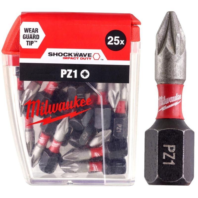 Набір біт PZ1 25 мм 25 шт. Milwaukee SHOCKWAVE 4932430861