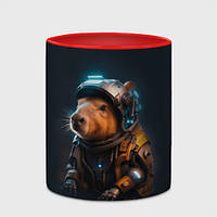 Чашка с принтом «Cool capybara - Cyberpunk - neural network» (цвет чашки на выбор)