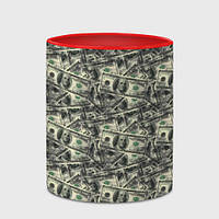 Чашка с принтом «Американские доллары» (цвет чашки на выбор)