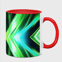 Чашка з принтом «Зелені дзеркальні плити» (колір чашки на вибір)