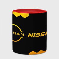 Чашка с принтом «Nissan - gold gradient: надпись и символ» (цвет чашки на выбор)