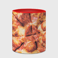 Чашка с принтом «Пицца с колбасой» (цвет чашки на выбор)
