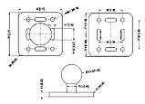 Квадратна монтажна основа CH - RAM с шариком размер B (25.4 mm) 1", фото 2