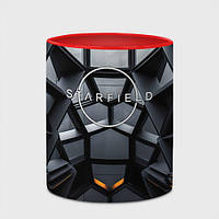 Чашка с принтом «Логотип Старфильд на фоне абстрактной конструкции» (цвет чашки на выбор)