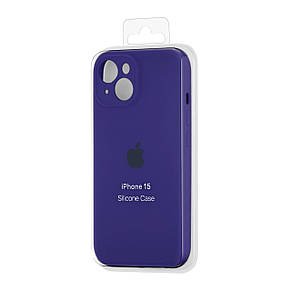 Чохол Silicone Case Square Protected Camera iPhone 15 Deep Purple (22), фото 3