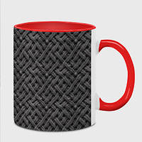 Чашка с принтом «Серый вязанный стиль» (цвет чашки на выбор)