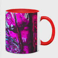Чашка с принтом «Жидкое буйство красок» (цвет чашки на выбор)