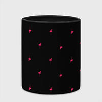 Чашка с принтом «Розовый фламинго патерн» (цвет чашки на выбор)