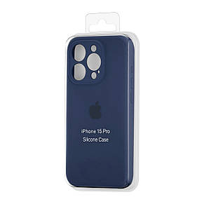 Чохол Silicone Case Square Protected Camera iPhone 15 Pro Navy Blue (7), фото 3