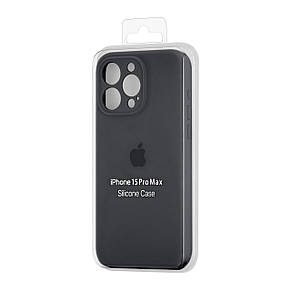 Чохол Silicone Case Square Protected Camera iPhone 15 Pro Max Dark Grey (12), фото 3