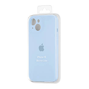 Чохол Silicone Case Square Protected Camera iPhone 15 Light Blue (27), фото 3
