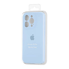 Чохол Silicone Case Square Protected Camera iPhone 15 Pro Light Blue (27), фото 3
