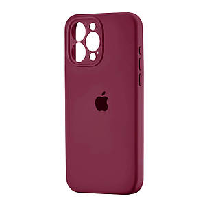 Чохол Silicone Case Square Protected Camera iPhone 15 Pro Max Maroon (35), фото 1