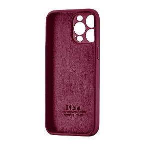 Чохол Silicone Case Square Protected Camera iPhone 15 Pro Max Maroon (35), фото 4