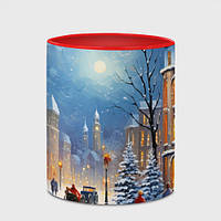 Чашка с принтом «Новогодний городской пейзаж» (цвет чашки на выбор)