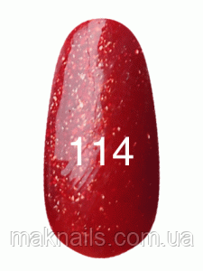 Гель-лак No114 (червоний зі щільним блиском) 7 мл.