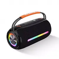 Портативна колонка BOOMSBOX 360 BT/TF/USB/AUX з підсвічуванням 20 Вт, чорна