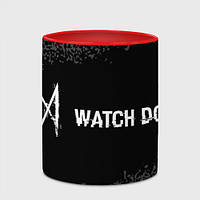 Чашка с принтом «Watch Dogs glitch на темном фоне по-горизонтали» (цвет чашки на выбор)