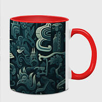 Чашка с принтом «Абстрактный узор в славянском стиле» (цвет чашки на выбор)