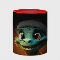 Чашка с принтом «Дракон в новогодней шапке» (цвет чашки на выбор)