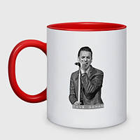Чашка с принтом двухцветная «Depeche Mode - Dave Gahan live» (цвет чашки на выбор)