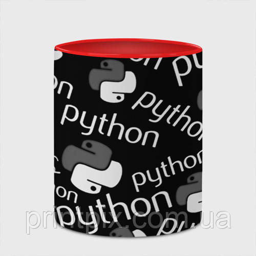 Чашка Велика Python programming logo pattern 450 мл (колір чашки на вибір), фото 1