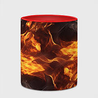 Чашка с принтом «Дым и огонь» (цвет чашки на выбор)