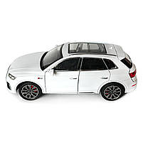 Машинка металева Audi Q5 Ауді біла 1:24 звук світло інерція відкр двері багажник капот гумові колеса 20*8,5*8см (AP-2014), фото 2
