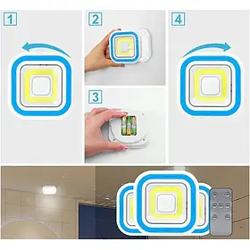 Комплект світлодіодних світильників з пультом і таймером LED Light with Remote Control Set (3 світильники)
