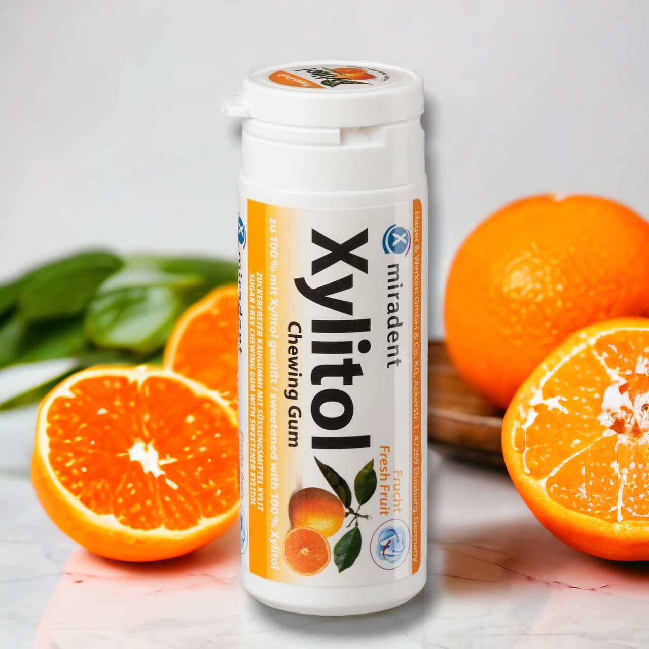 Жувальна гумка з ксилітолом Xylitol Chewing Gum Fresh Fruits (30 шт), (Miradent)