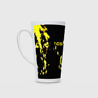 Чашка с принтом Латте «CS GO краски желтые»