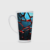 Чашка с принтом Латте «Синие плиты с красными стеклами»