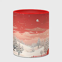 Чашка с принтом «Завораживающий зимний пейзаж» (цвет чашки на выбор)