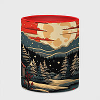 Чашка с принтом «Зимнее настроение новогодний рисунок» (цвет чашки на выбор)