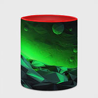 Чашка с принтом «Абстрактное эхо зелени» (цвет чашки на выбор)