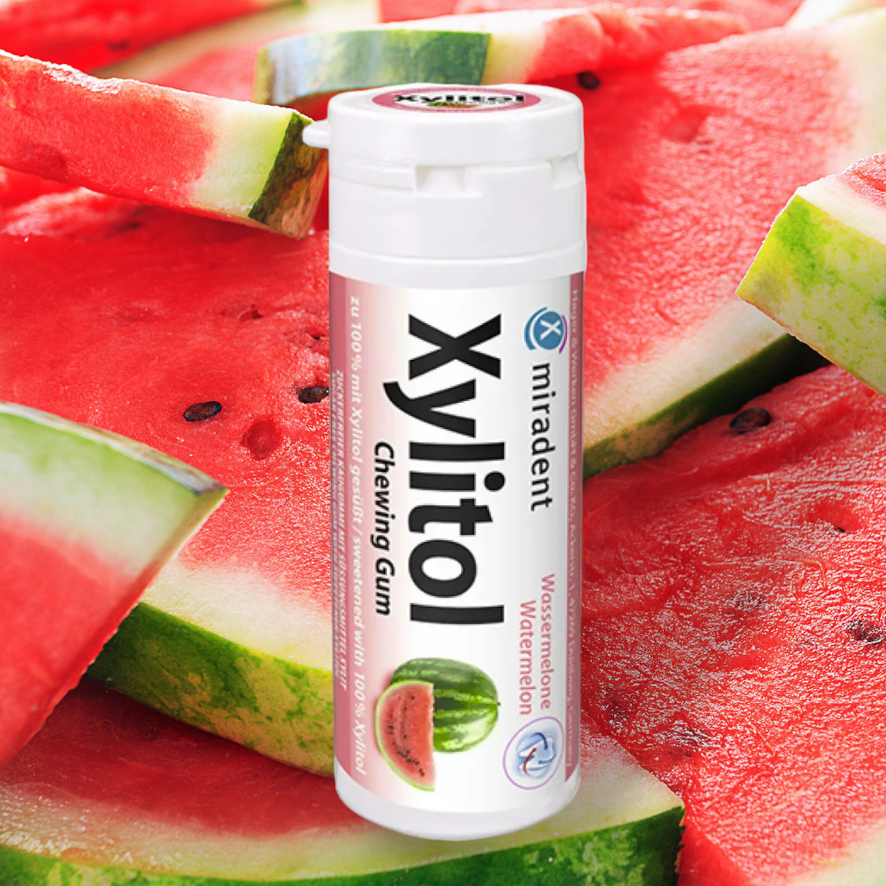 Жувальна гумка з ксилітолом Xylitol Chewing Gum WaterMelon (30 шт), (Miradent)