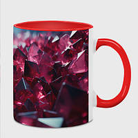 Чашка с принтом «Фиолетовые и розовые алмазы » (цвет чашки на выбор)