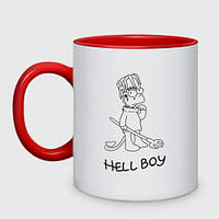 Чашка с принтом двухцветная «Bart hellboy Lill Peep» (цвет чашки на выбор)