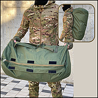 Вещевой баул тактический, сумка-баул 120л олива для охоты дорожная, тактический рюкзак