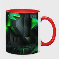 Чашка с принтом «Симметрия зеленых теней» (цвет чашки на выбор)