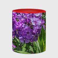 Чашка с принтом «Фиолетовый флоксы в саду» (цвет чашки на выбор)
