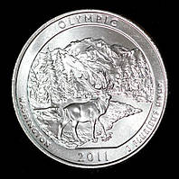 Монета США 25 центов 2011 г. Национальный парк Олимпик